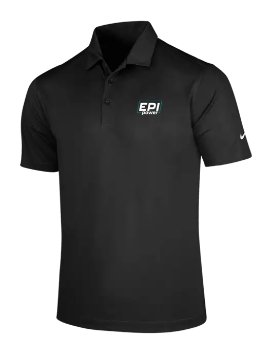 NIKE Black Dri-Fit Vertical Mesh Polo w/EPI Logo