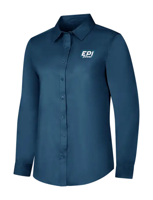 Light Navy Womens Long Sleeve Superpro React Twill Shirt w/EPI Logo
