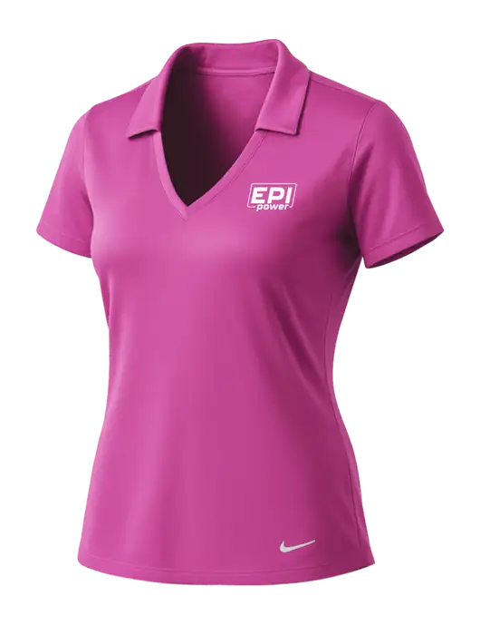 NIKE Pink Fire Womens Dri-Fit Vertical Mesh Polo w/EPI Logo