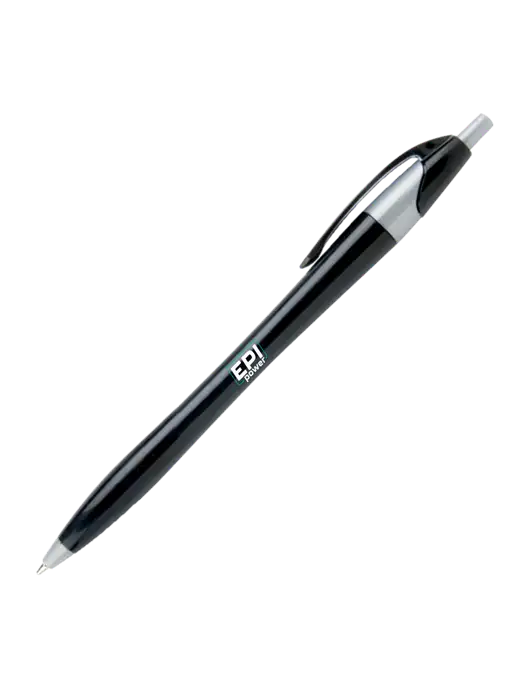 Novella Black/Silver Corporate Pen - Blue Ink w/EPI Logo