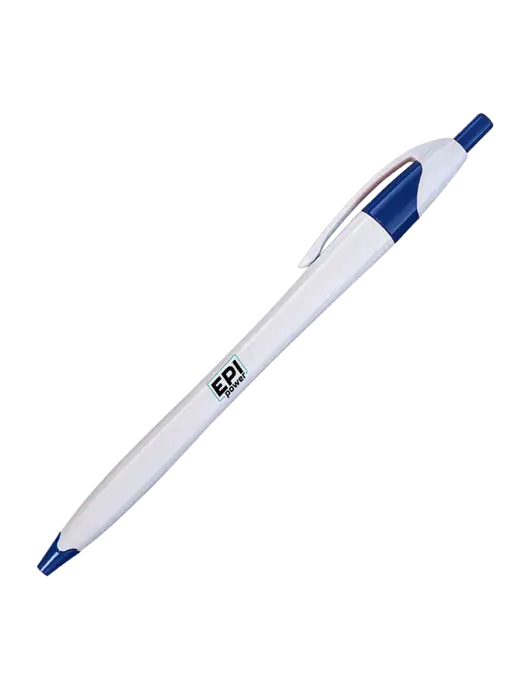 Novella White/Royal Classic Pen - Blue Ink w/EPI Logo