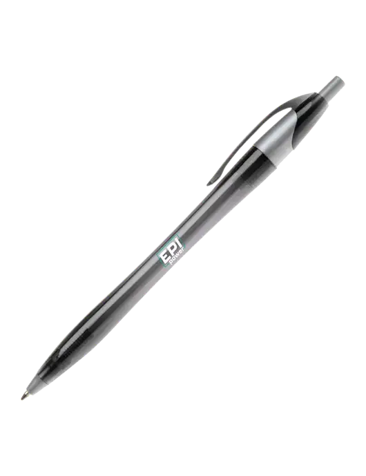 Novella Translucent Black/Silver Jewel Pen - Blue Ink w/EPI Logo