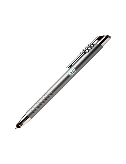 Schirhart Grey Stylus Pen - Blue Ink w/EPI Logo
