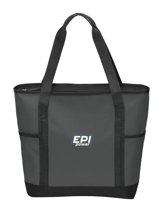 On the Go Charcoal/Black Tote  w/EPI Logo