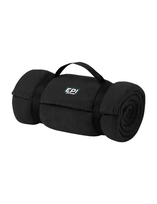 Casual Black Fleece Blanket With Strap w/EPI Logo