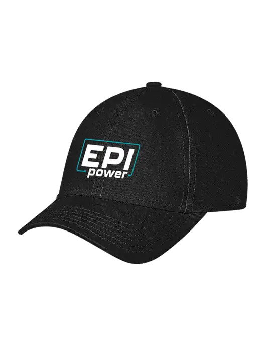 Black Structured Soft Snap Closure Hook & Loop Cap w/EPI Logo