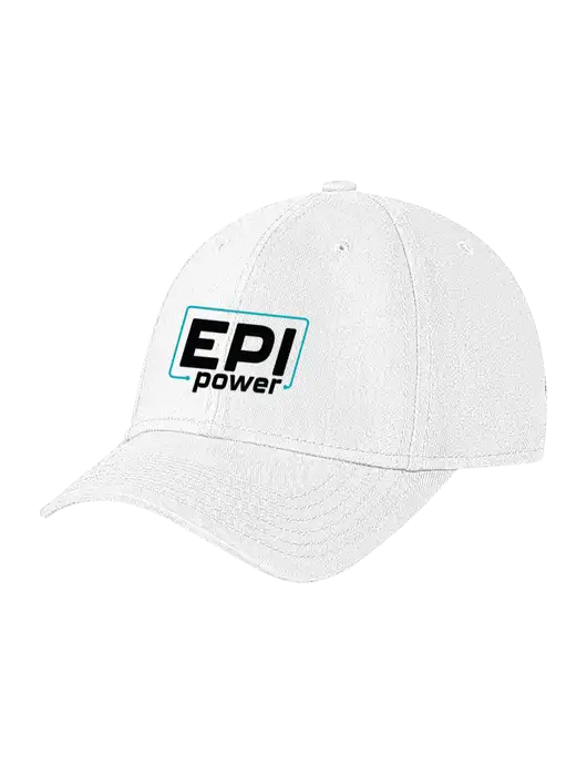 White Structured Soft Snap Closure Hook & Loop Cap w/EPI Logo