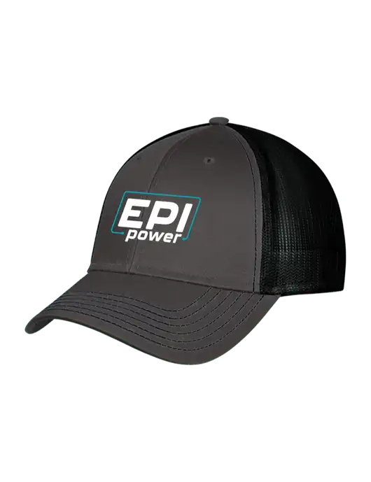 Charcoal & Black Mesh Trucker Cap Snap Back w/EPI Logo