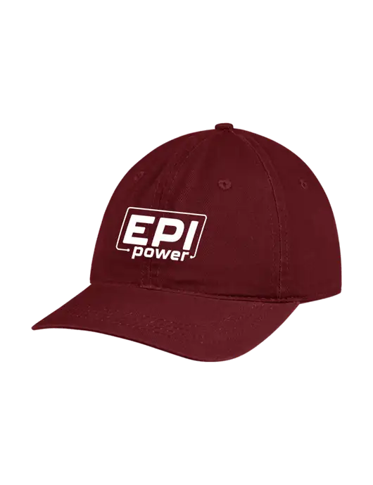 Garment Washed Unstructured Twill Maroon Cap w/EPI Logo