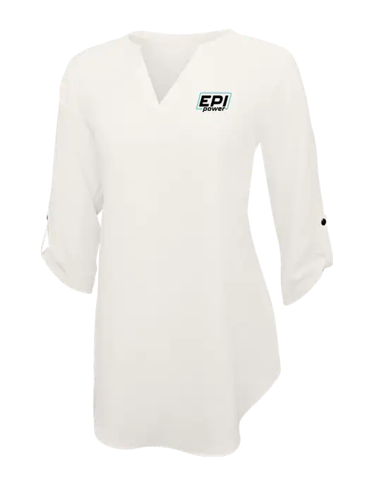 Ivory Womens 3/4 Sleeve Tunic Blouse w/EPI Logo