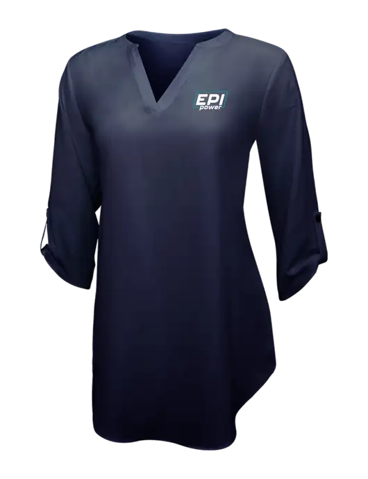 Navy Womens 3/4 Sleeve Tunic Blouse w/EPI Logo
