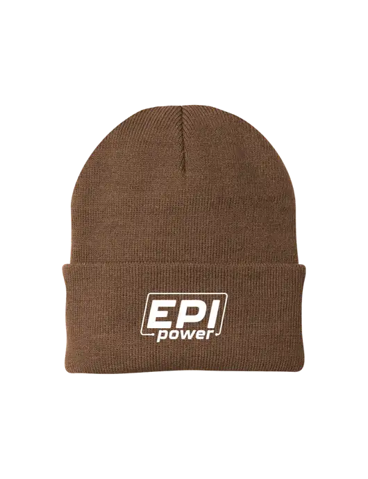 Brown Knit Cap w/EPI Logo