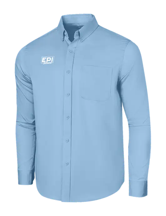 Long Sleeve Light Blue Superpro React Twill Shirt w/EPI Logo