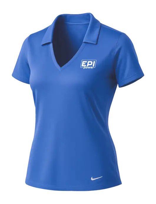 NIKE Light Royal Womens Dri-Fit Vertical Mesh Polo w/EPI Logo