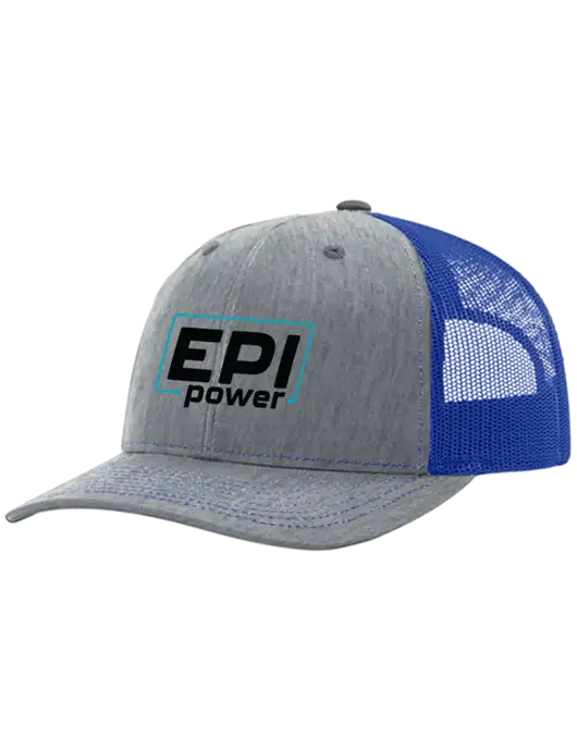 Richardson Adjustable Snapback Original 112 Trucker Cap Heather Light Grey w/Royal Mesh w/EPI Logo