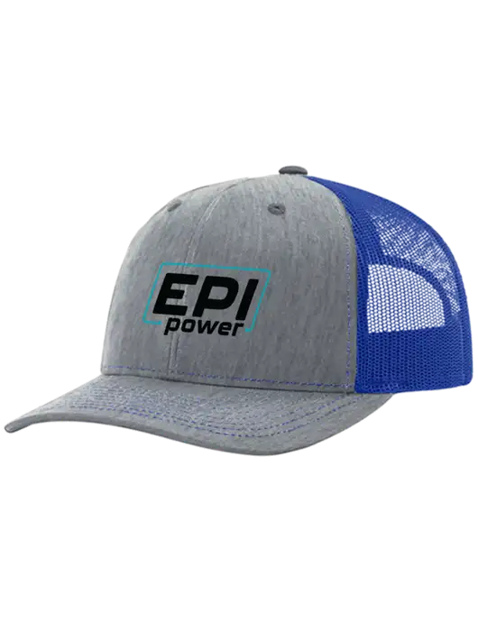 Richardson Adjustable Snapback Original 112 Trucker Cap Heather Light Grey w/Royal Mesh w/EPI Logo