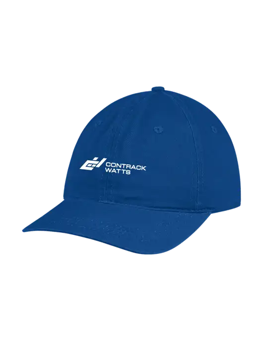 Garment Washed Unstructured Twill Royal Cap w/Contrack Watts Logo