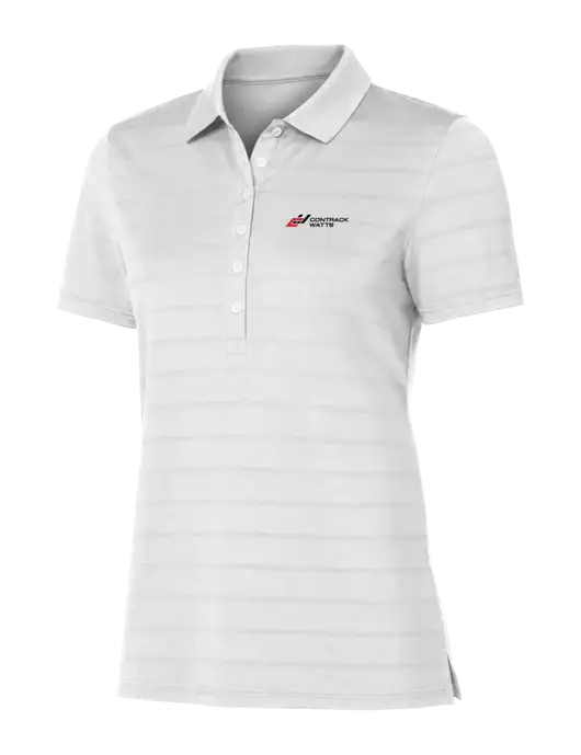 Callaway Womens Bright White Ventilated Polo w/Contrack Watts Logo