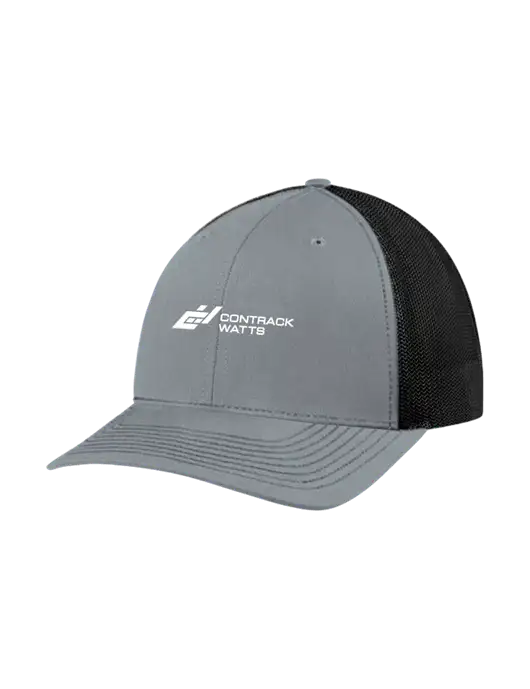 Richardson Adjustable Snapback Original 112 Trucker Cap Heather Grey w/Black Mesh w/Contrack Watts Logo