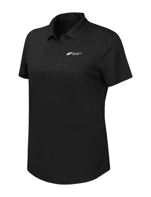 Callaway Womens Birdseye Black Polo w/Contrack Watts Logo