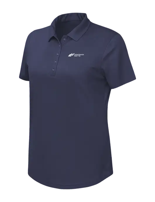 Callaway Womens Birdseye Navy Polo w/Contrack Watts Logo