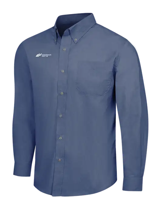 Light Navy Crosshatch Easy Care Shirt w/Contrack Watts Logo