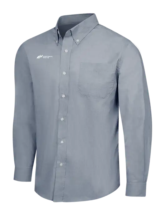 Navy Frost Crosshatch Easy Care Shirt w/Contrack Watts Logo