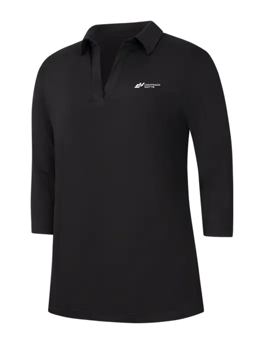 Womens Black Luxe Knit Tunic w/Contrack Watts Logo