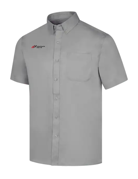 Short Sleeve Light Grey Superpro React Twill Shirt w/Contrack Watts Logo