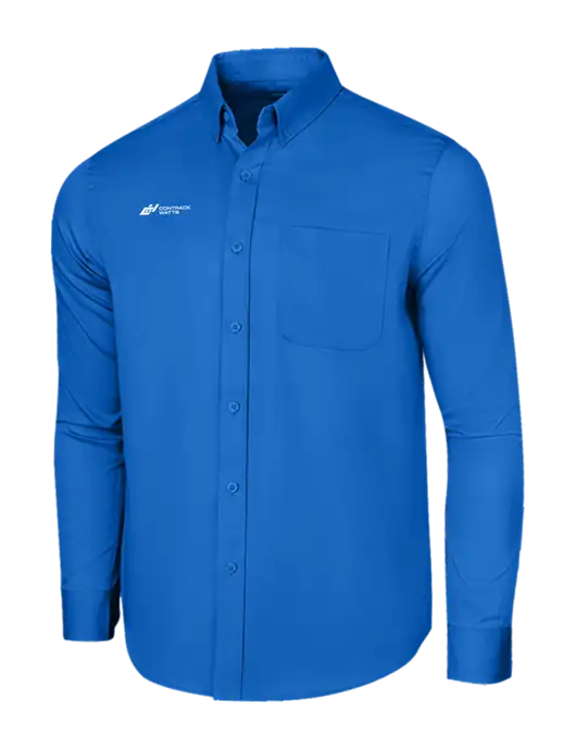 Long Sleeve Royal Blue Superpro React Twill Shirt w/Contrack Watts Logo