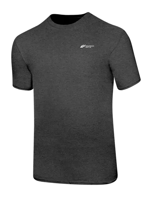 Ring Spun Dark Heather Grey 4.5 oz T-Shirt w/Contrack Watts Logo