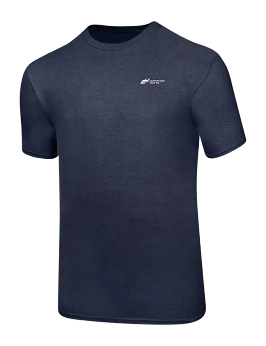 Ring Spun Heather Navy 4.5 oz T-Shirt w/Contrack Watts Logo