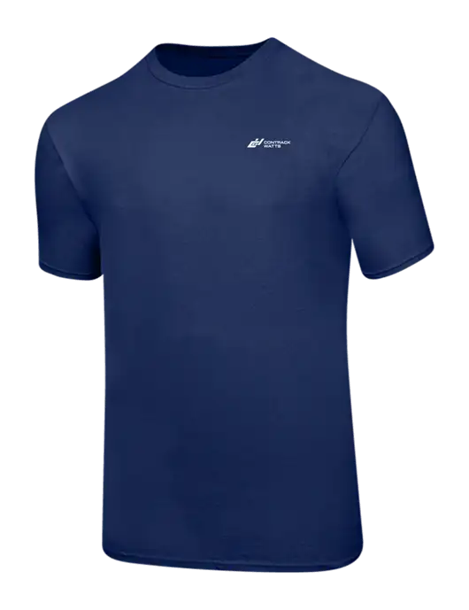 Ring Spun Navy 4.5 oz T-Shirt w/Contrack Watts Logo