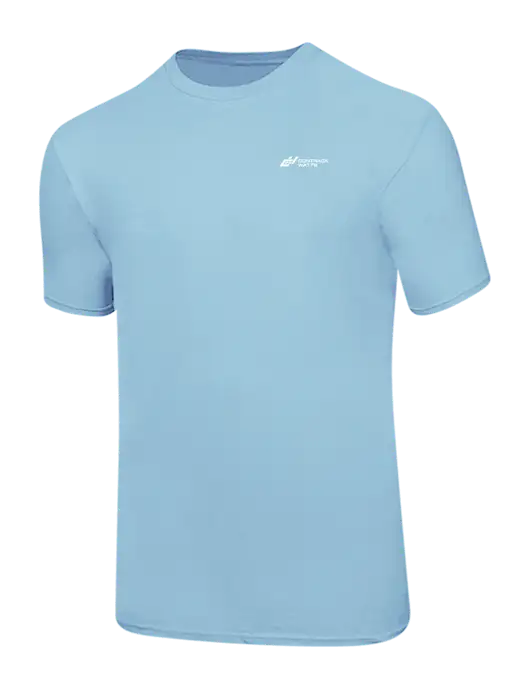 Ring Spun Light Blue 4.5 oz T-Shirt w/Contrack Watts Logo