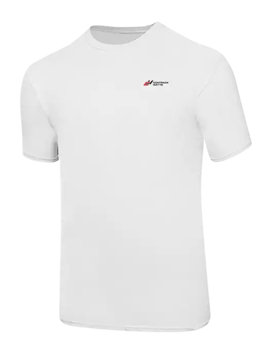 Ring Spun White 4.5 oz T-Shirt w/Contrack Watts Logo