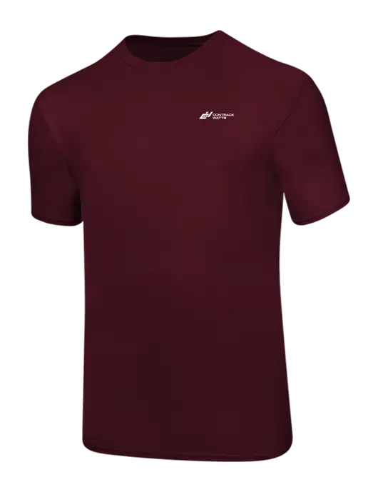 Ring Spun Maroon 4.5 oz T-Shirt w/Contrack Watts Logo