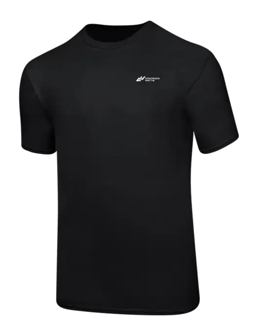 Ring Spun Jet Black 4.5 oz T-Shirt w/Contrack Watts Logo