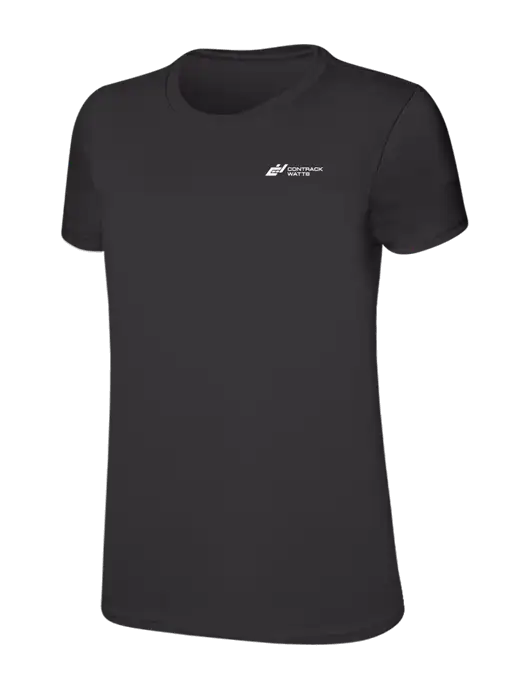 Womens Ring Spun Charcoal 4.5 oz T-Shirt w/Contrack Watts Logo
