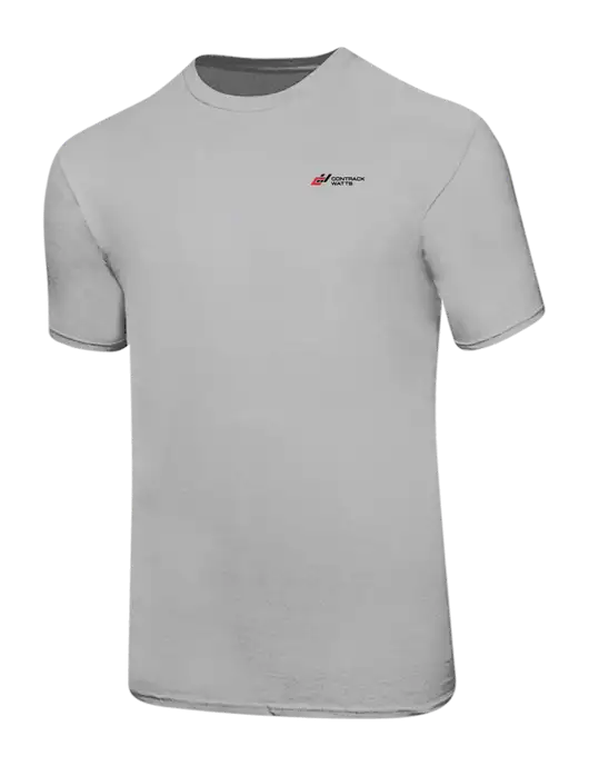 Ring Spun Silver 4.5 oz T-Shirt w/Contrack Watts Logo