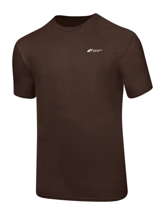 Ring Spun Dark Brown 4.5 oz T-Shirt w/Contrack Watts Logo