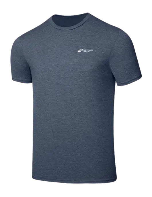 Seriously Soft Heathered Navy T-Shirt w/Contrack Watts Logo