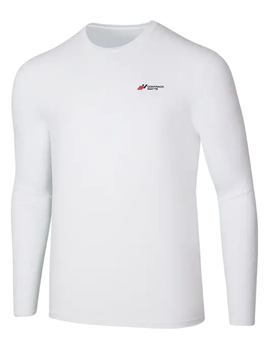 Seriously Soft White Long Sleeve T-Shirt w/Contrack Watts Logo
