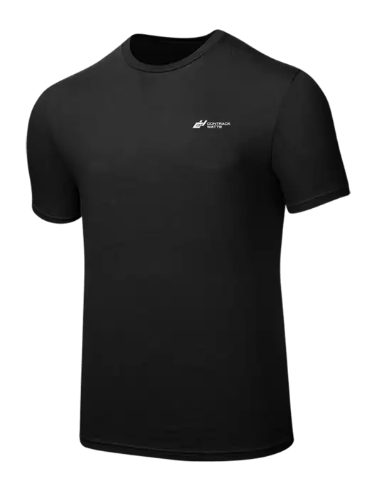 Seriously Soft Black T-Shirt w/Contrack Watts Logo