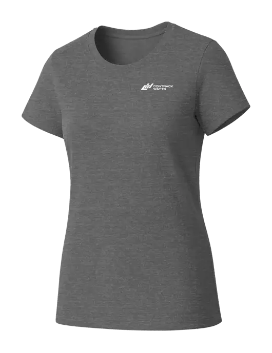 Womens Seriously Soft Grey Frost T-Shirt w/Contrack Watts Logo