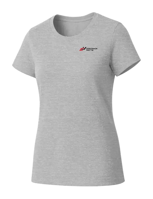 Womens Seriously Soft Light Heathered Grey T-Shirt w/Contrack Watts Logo
