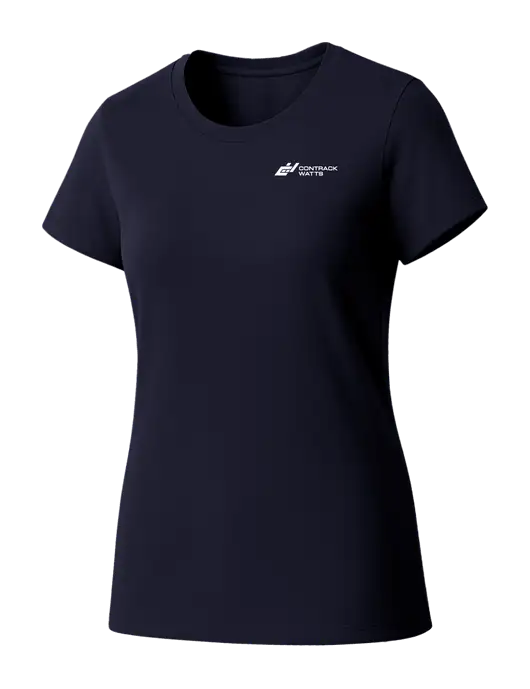 Womens Seriously Soft New Navy T-Shirt w/Contrack Watts Logo