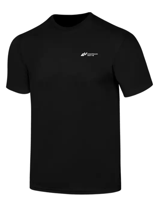 Simply Soft Black 4.5oz  Poly/Combed Ring Spun Cotton T-Shirt w/Contrack Watts Logo