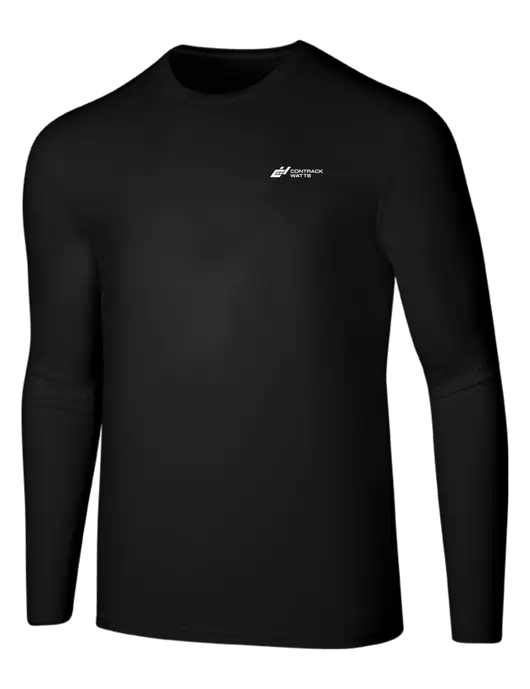 Seriously Soft Black Long Sleeve T-Shirt w/Contrack Watts Logo
