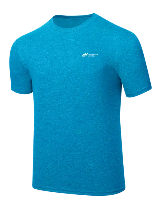 Simply Soft Sapphire Blue Frost 4.5oz  Poly/Combed Ring Spun Cotton T-Shirt w/Contrack Watts Logo