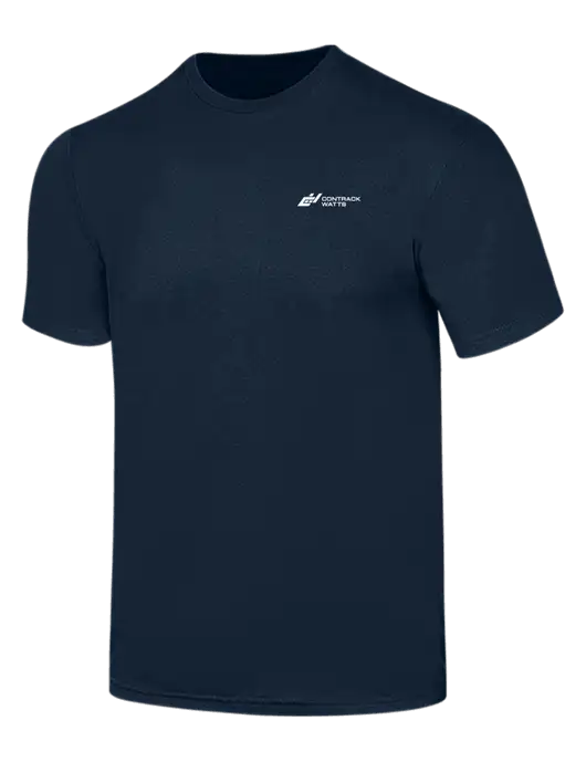 Simply Soft Navy 4.5oz  Poly/Combed Ring Spun Cotton T-Shirt w/Contrack Watts Logo